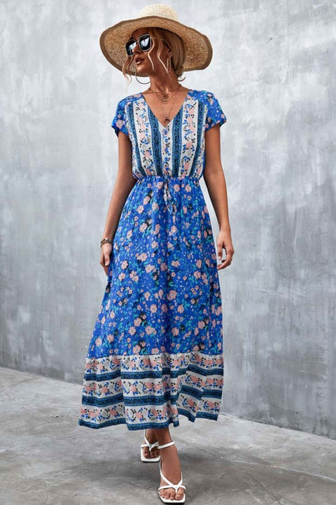 Robe Bohème Bleue Hippie - Antonella