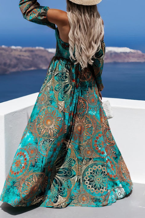 Robe Bohème De Plage Turquoise - Sienna